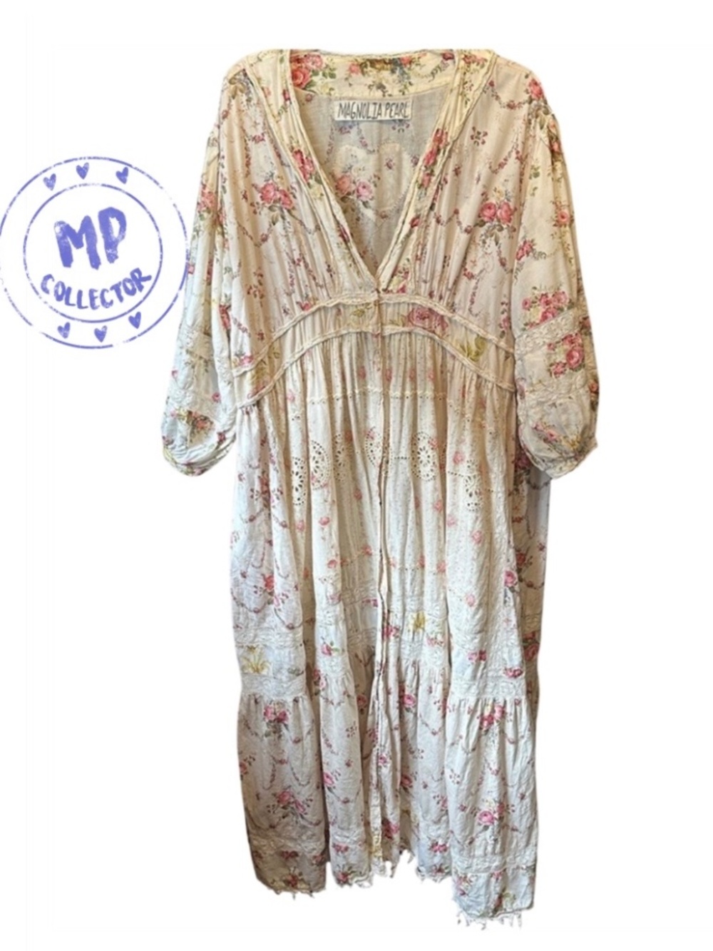 Magnolia Pearl Patchwork Floral Chaney Dress Size 2